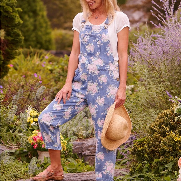 April Cornell Denim - April Cornell Pastel Floral Women's Overalls